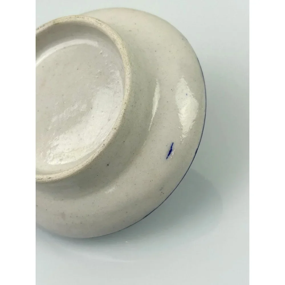 Handmade Pottery Ring Trinket Holder Jewelry Dish Cobalt Blue Floral Home Decor